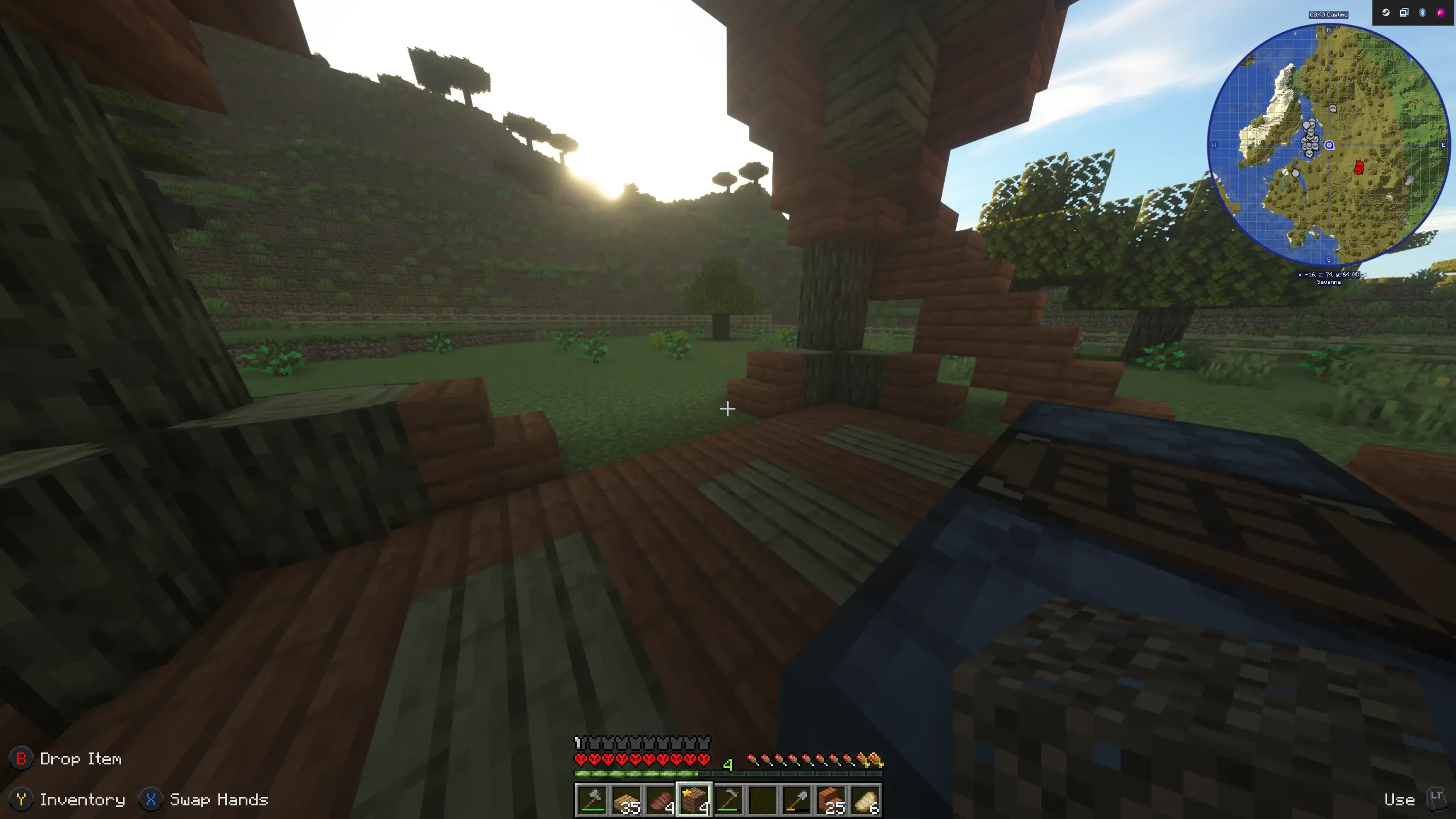 Minecraft Doc Day 5 Start of Day 5 with work on the perimeter fence and gathering resources.