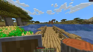 Minecraft Doc Day 17 Construction of a floating base begins on Day 16.