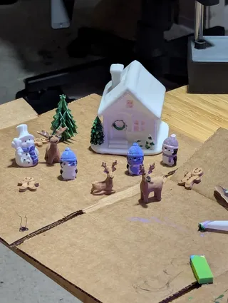 2025-holiday-diarama-2 Update on the 2025 Holiday Diarama, starting to paint some of the characters.